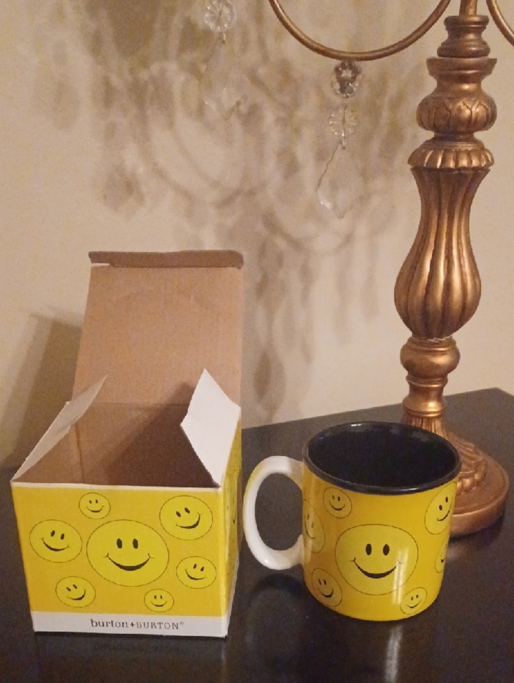 burton+BURTON Yellow Smiley Face Ceramic Coffee Mug